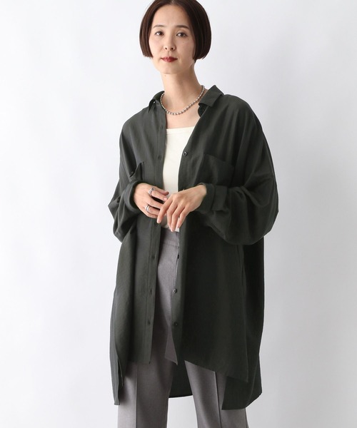 「LEPSIM」 長袖シャツ FREE チャコールグレー レディース_画像2