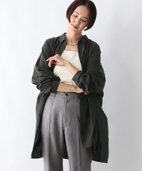 「LEPSIM」 長袖シャツ FREE チャコールグレー レディース_画像3