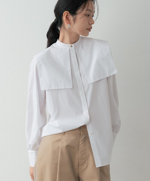 INDIVI GALLEST ブラウス シャツ ビッグカラーシャツ レディース 