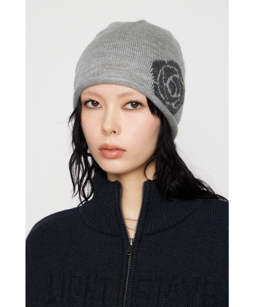 LAGUA GEM（ラグアジェム） ニット帽 ニットキャップ ROSE JACQUARD