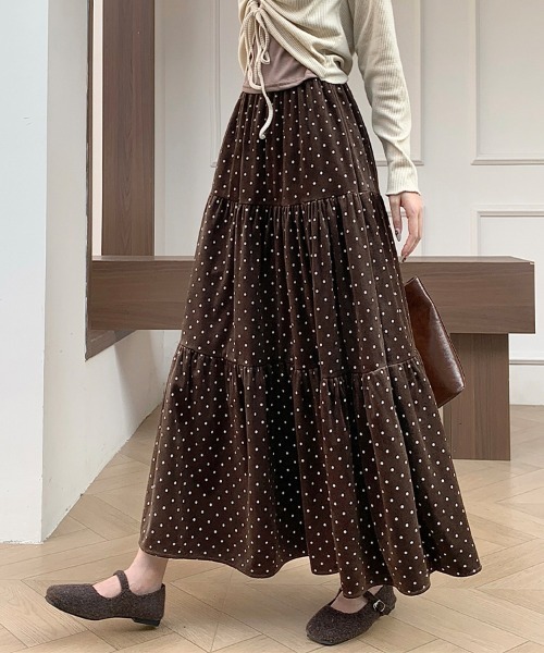 ReRe スカート ドット柄ティアードスカート : ZOZOTOWN Yahoo!店
