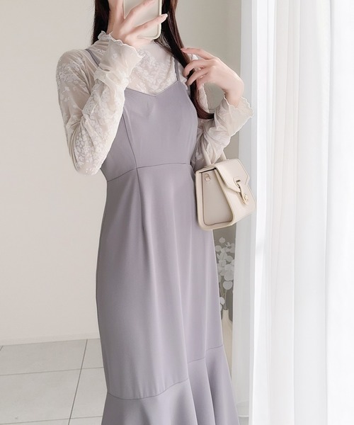 「mily bilet」 コンビワンピース MEDIUM グレー レディース_画像6