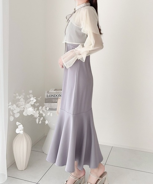 「mily bilet」 コンビワンピース MEDIUM グレー レディース_画像7