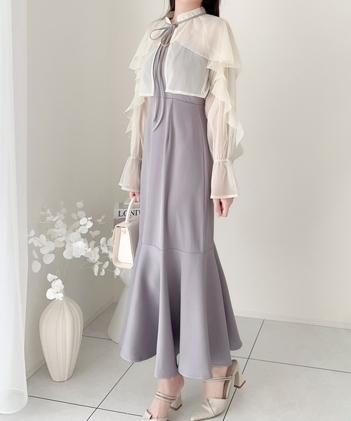 「mily bilet」 コンビワンピース MEDIUM グレー レディース_画像8