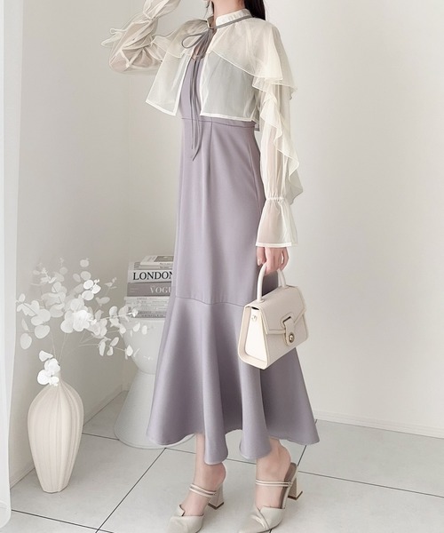 「mily bilet」 コンビワンピース MEDIUM グレー レディース_画像9