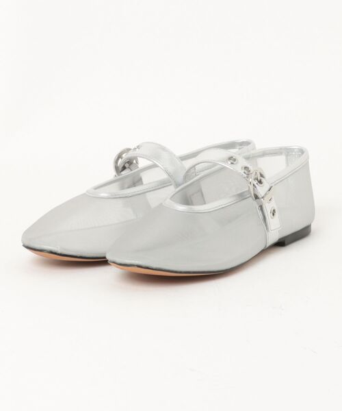 パンプス 「Mollini/モリーニ」メッシュパンプス　フラット　ストラップつき