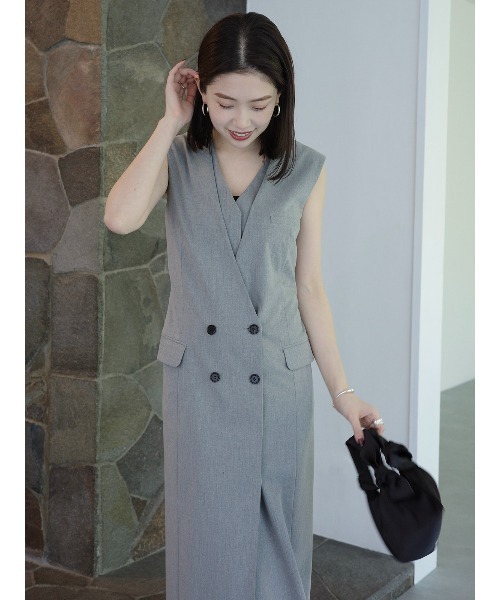 anuans（アニュアンス） ワンピース レイヤードジレワンピース