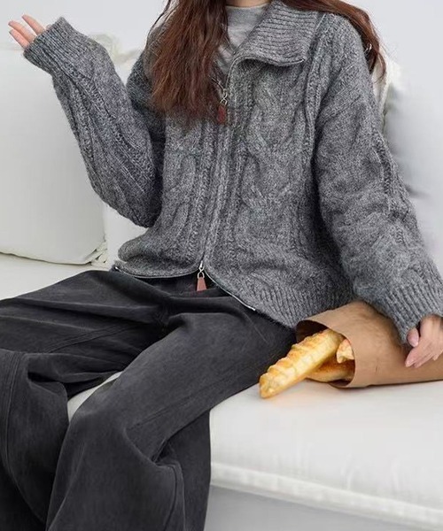 「meJane」 ニットカーディガン FREE ライトベージュ レディース_画像5