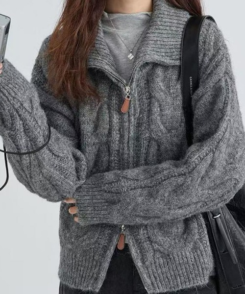 「meJane」 ニットカーディガン FREE ライトベージュ レディース_画像7