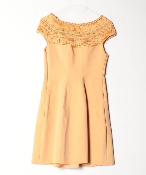 「ALBERTA FERRETTI」 レースノースリーブワンピース 38 オレンジ レディース_画像2