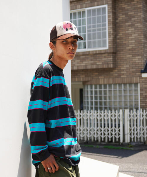 「MANASTASH」 長袖Tシャツ M ネイビー メンズ_画像3