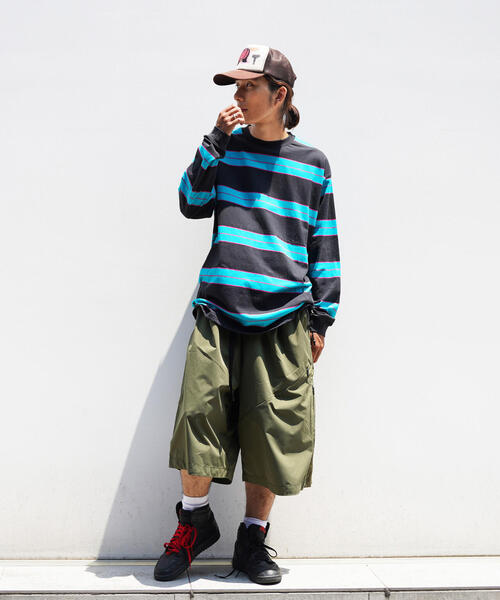 「MANASTASH」 長袖Tシャツ M ネイビー メンズ_画像4