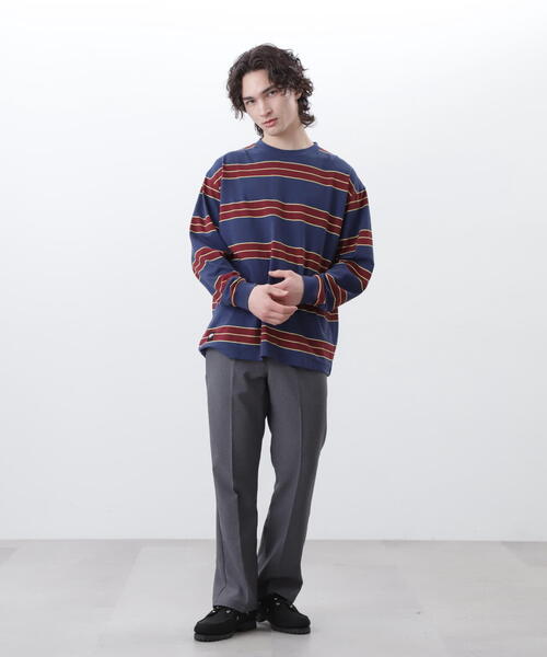 「MANASTASH」 長袖Tシャツ M ネイビー メンズ_画像7