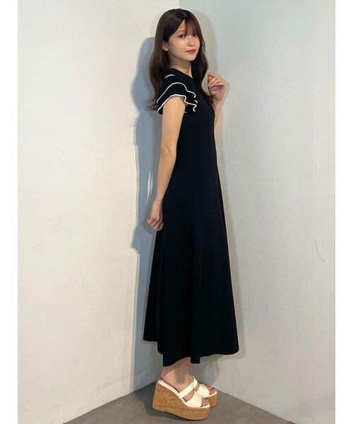 MERCURYDUO（マーキュリーデュオ） ワンピース 半袖 ポロ衿ラッフル