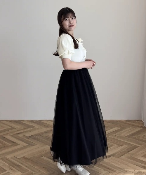 Maison de FLEUR（メゾンドフルール） カーディガン 半袖 ローズニット