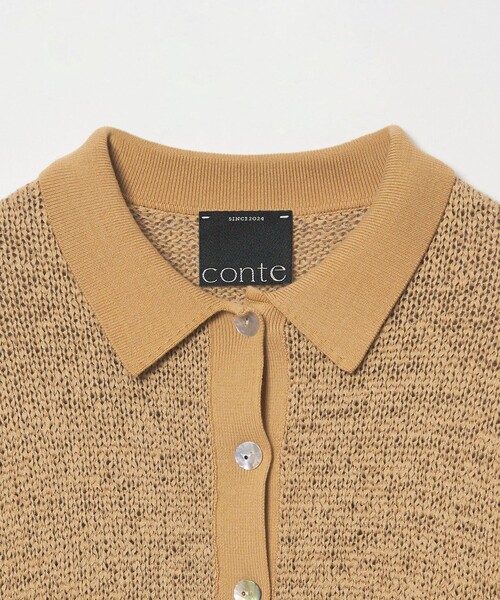 conte カーディガン 「conte」テープヤーン カラーカーディガン