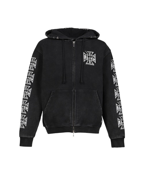 Alice Hollywood nubian ジップパーカー nubian ALICE HOLLYWOOD アリス ハリウッド SS25 TOKYO EXCLUSIVE DESTROYED