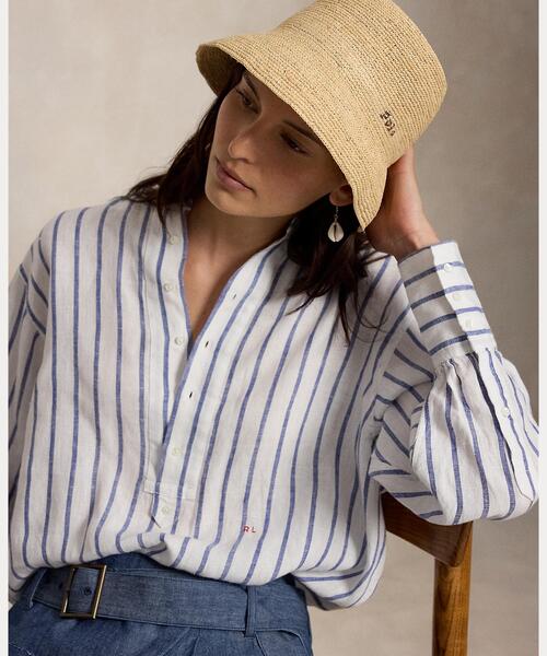 Polo Ralph Lauren 長袖シャツ ストライプ リネンシャツ . クラシック フィット ストライプド リネン シャツ（シャツ/ブラウス