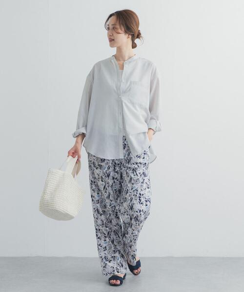 ブラウス シャツ 「UR TECH」バンドカラーシャツ | イージーケア/UVカット/速乾/接触冷感/シアーシャツ/羽織 レディースの画像