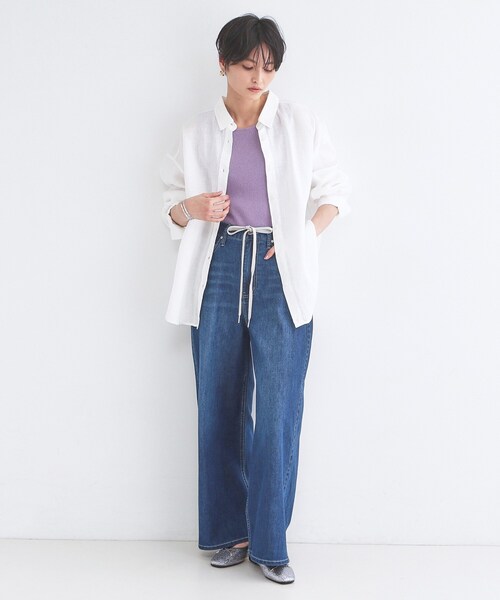 ブラウス シャツ フレンチリネンシャツ／カシュクール「洗濯機OK」「5col」 レディースの画像