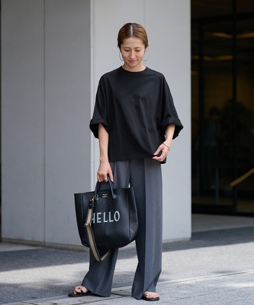 FRAMeWORK（フレームワーク） 半袖Tシャツ FREE ネイビー レディース