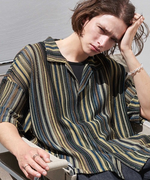 「EMMA CLOTHES」 半袖シャツ L ブルー メンズ_画像2