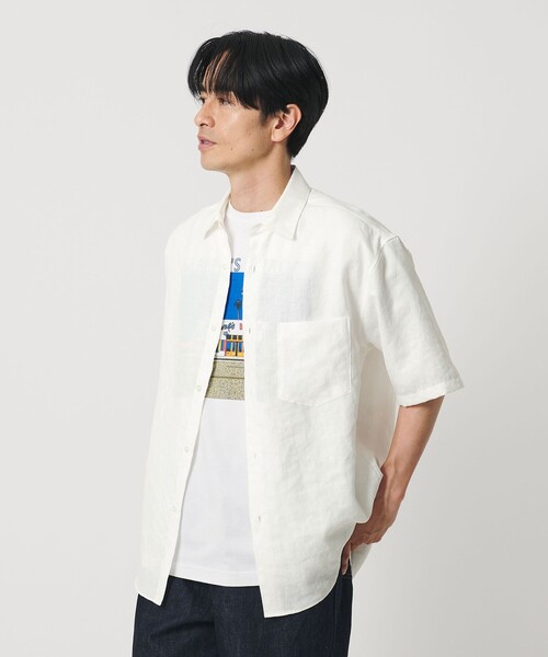 BEAUTY＆YOUTH UNITED ARROWS シャツ 半袖 ライト リネンタッチ