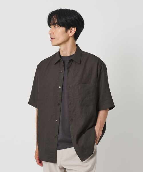 【未使用】半袖リネンシャツ UNITED ARROWS BEAUTY＆YOUTH UNITED ARROWS シャツ 半袖 ライト リネンタッチ