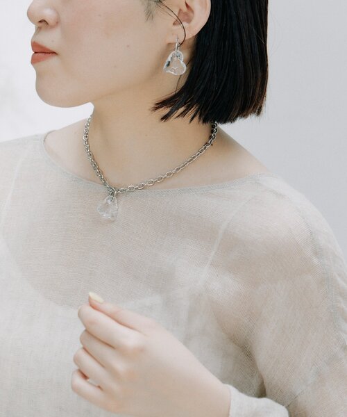 ear PAPILLONNER（イア パピヨネ） ネックレス クリアハートネックレス 