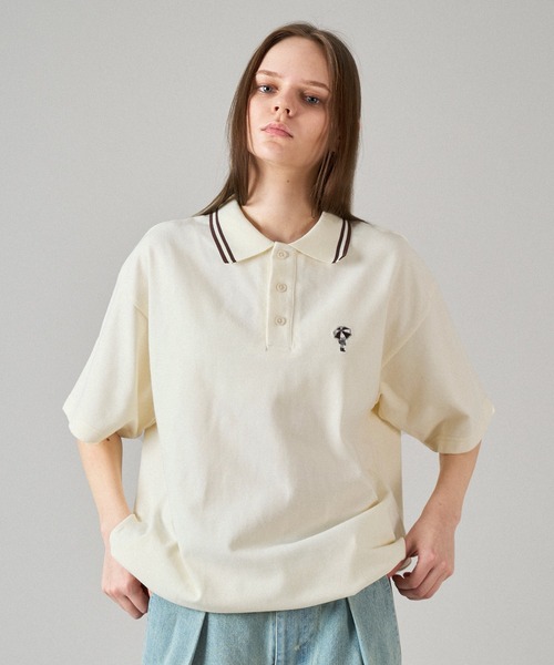 「ONCILY」 半袖ポロシャツ LARGE ブラック系その他2 メンズ_画像5