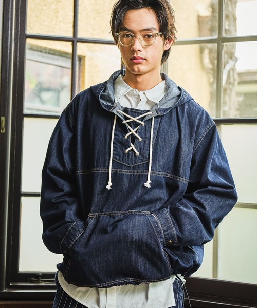 niko and…（ニコアンド） パーカー Denim Anorak Hoodie「niko and