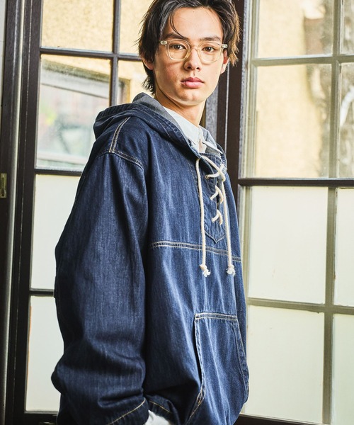 niko and…（ニコアンド） パーカー Denim Anorak Hoodie「niko and