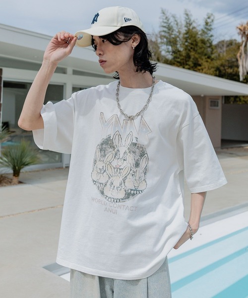 「Anui」 半袖Tシャツ LARGE オフホワイト レディース_画像7