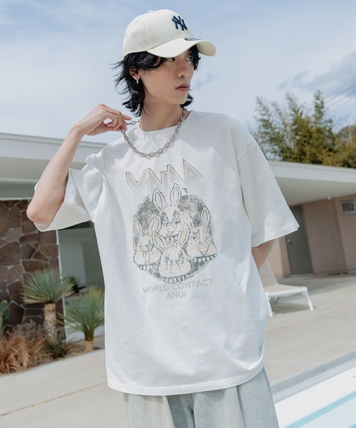「Anui」 半袖Tシャツ LARGE オフホワイト レディース_画像9