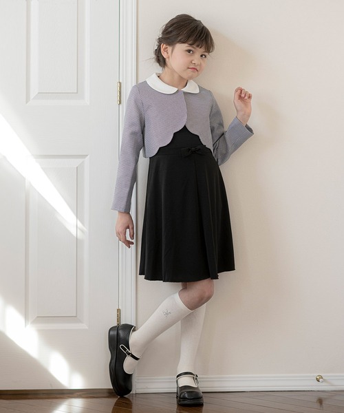 ★ケイト・スペード★フォーマルボレロジャケット　ホワイト(白)★130cm Catherine Cottage ノーカラージャケット アウター 白襟