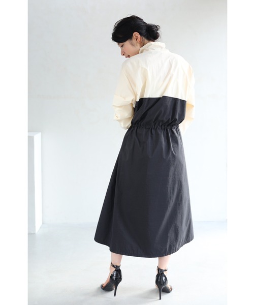 KAWAII　ロングワンピース cawaii ワンピース スポーティーなシャカシャカ素材のジップ