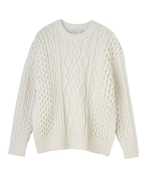 ニット セーター SIDE SLIT FISHERMAN KNIT SWEATER レディース