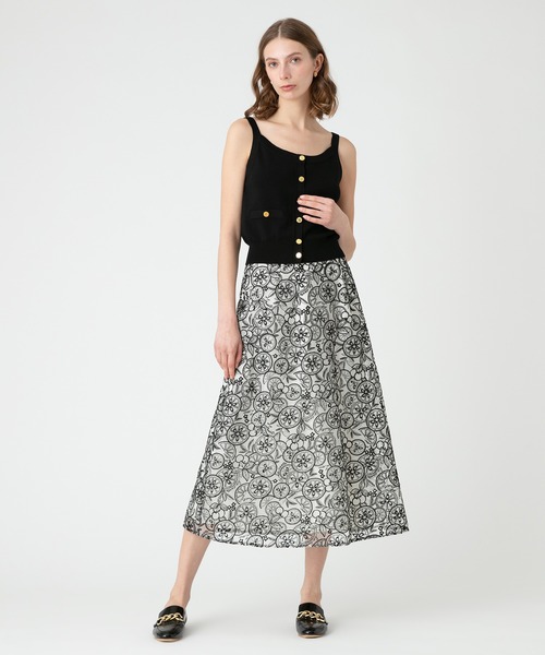 【美品】ルルウィルビー　フルーツチュールスカート セール】【LOULOU WILLOUGHBY】フルーツチュールスカート