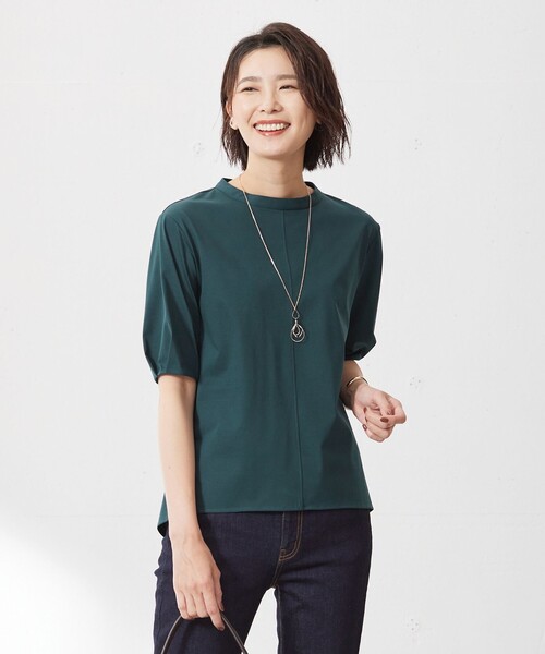 tシャツ プレーティングジャージー ペプラム カットソー レディース