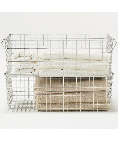 無印良品（MUJI） 収納 ステンレスワイヤーバスケット6 約幅51×奥行
