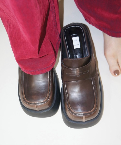 musubore ミュールローファー musubore ローファー 「 select 」platform mule loafer