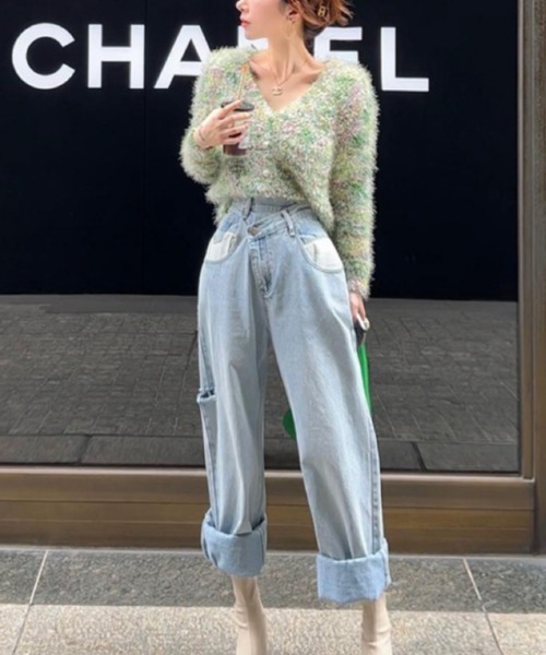 ニット セーター フェザーヤーンショートニット レディース ニット セーター フェザーヤーンショートニット レディース
