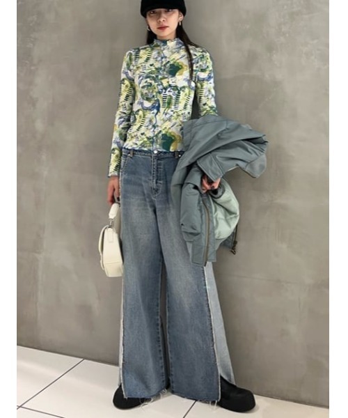 パンツ デニム ジーンズ L/W INSIDE OUT WIDE STRAIGHT-B ローウエスト 