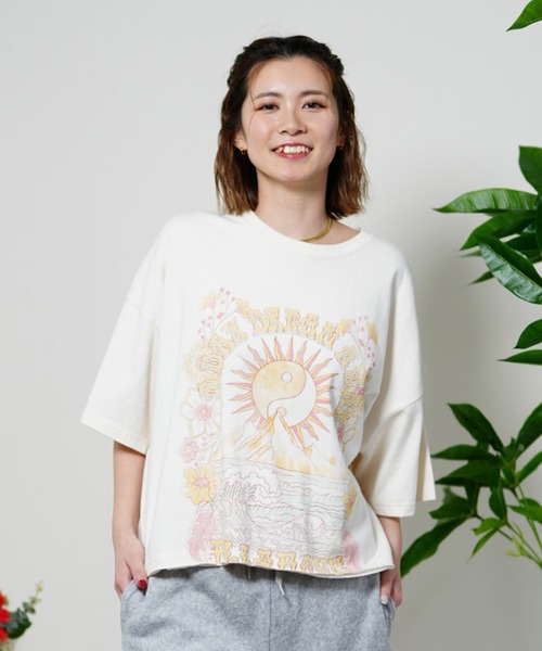 売れ筋商品|||ビラボン Tシャツ レディース トップス Print T-shirt - wcp BILLABONG 2025春夏 ビラボン レディース サーフ 半袖Tシャツ