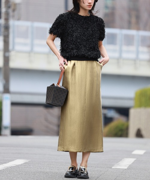 ELFRANK スカート シャイニーIラインロングスカート : ZOZOTOWN Yahoo