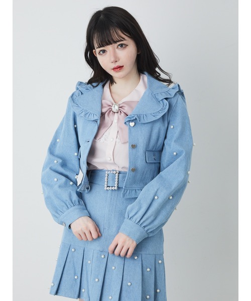 XL 推奨M以下 デニム ジャケット パール付 長袖 Gジャン l1066 XL 推奨M以下 デニム ジャケット パール付 長袖 Gジャン l1066