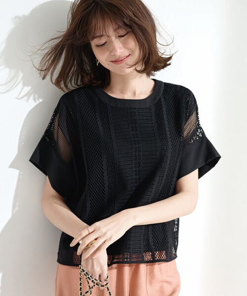 自由区（ジユウク） tシャツ 半袖 レースエッジ Tシャツ＆タンクトップ 