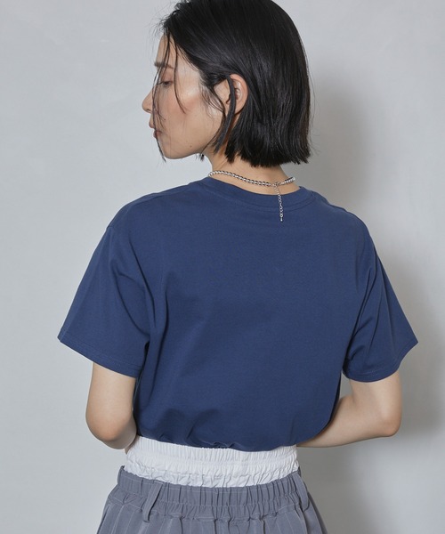 tシャツ Firsthand/ファーストハンド オーガニックコットン ペプラム切り替えトップス / 5分袖Tシャツ レディース Firsthand tシャツ Firsthand/ファーストハンド オーガニック