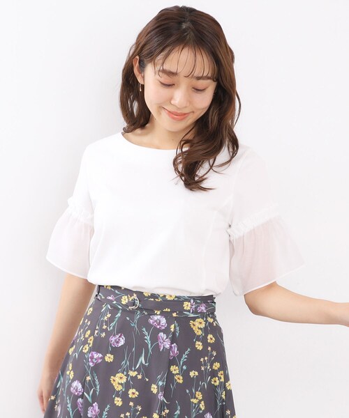 tシャツ ドッキング フレア Tシャツ レディース index tシャツ ドッキングフレアトップス「洗濯機洗い可/接触冷