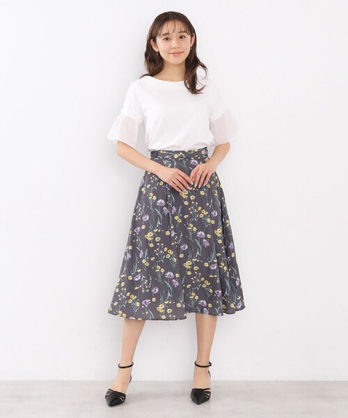 tシャツ ドッキング フレア Tシャツ レディース index tシャツ ドッキングフレアトップス「洗濯機洗い可/接触冷